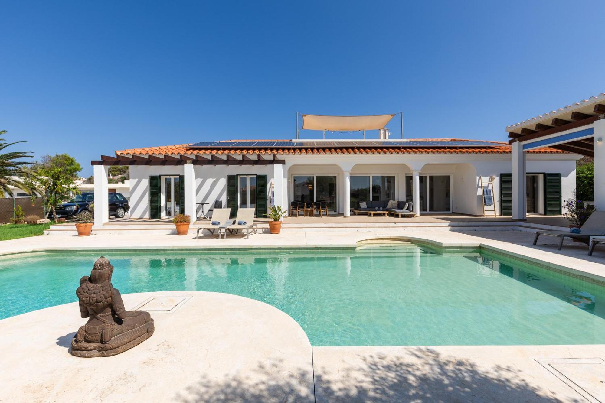 Villa Maravilla With Heatable Pool Rooftopbar With Sea Views And Range Rover Binibeca Exterior photo